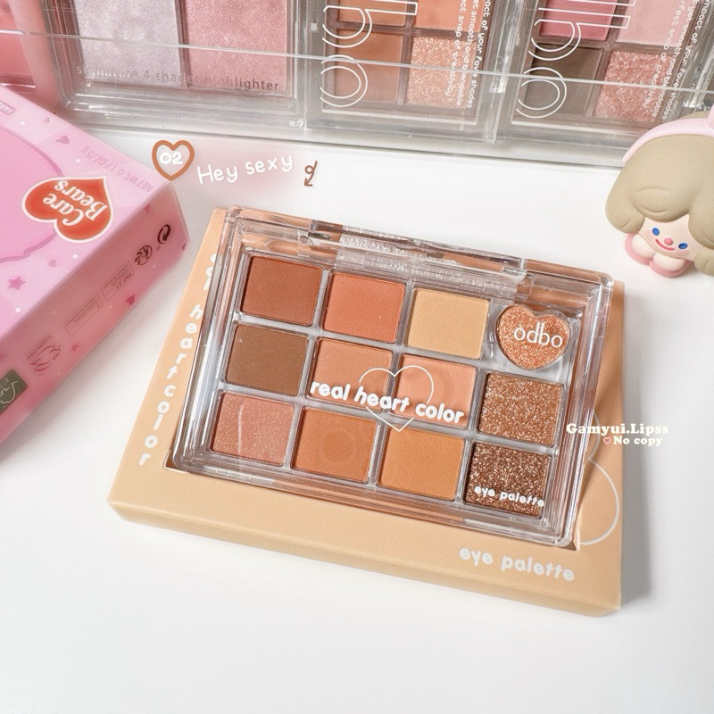 [ODBO] Bảng phấn mắt 12 ô Odbo Real Heart trái tim OD2019-duoc-ban-tai-ENSTORE