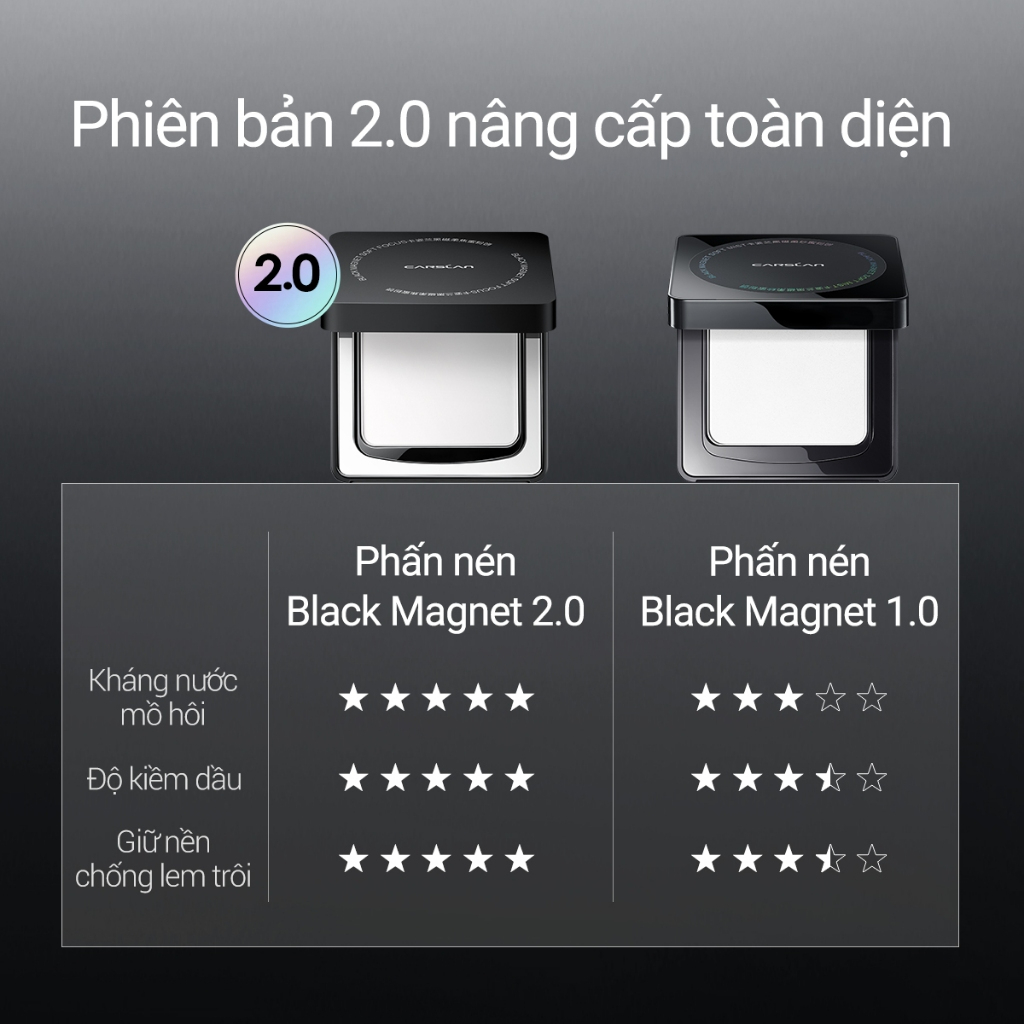 [CARSLAN] Phấn phủ nén 2.0 Carslan Black Magnet Soft Mist kiềm dầu lâu trôi 8g-duoc-ban-tai-ENSTORE