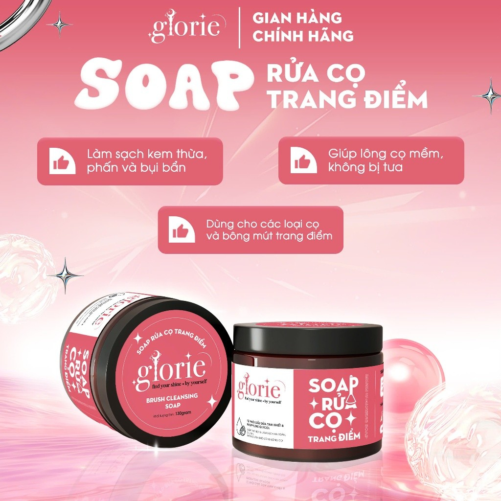 [GLORIE] Soap giặt cọ trang điểm Glorie dừa hũ 130g-duoc-ban-tai-ENSTORE