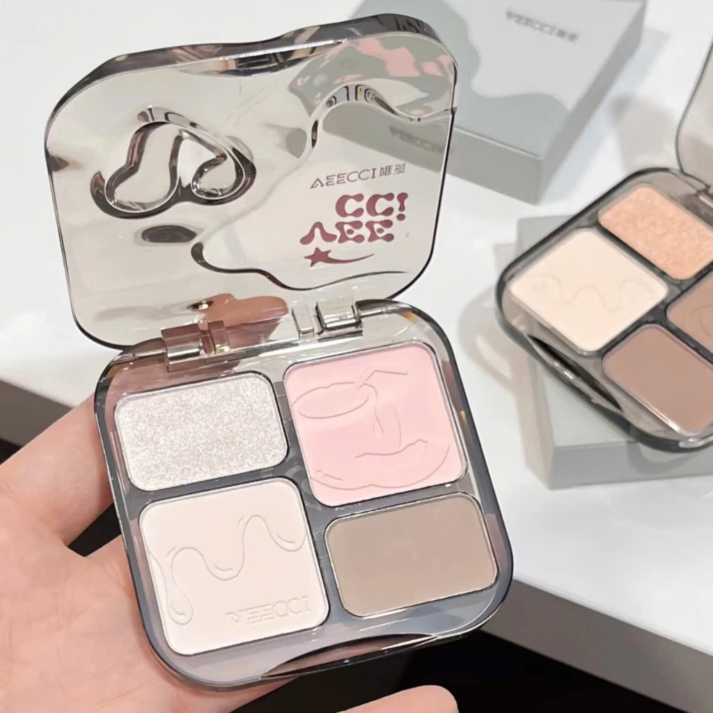 [VEECCI] Bảng phấn tạo khối 4 ô Veecci kèm bắt sáng đa năng-duoc-ban-tai-ENSTORE