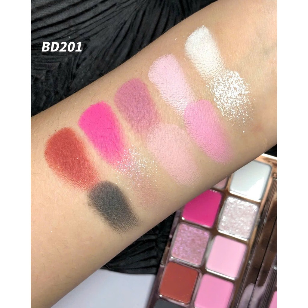 [SHE DELLA] Bảng phấn mắt 10 ô She Della tone hồng đen kèm gương tiện lợi-duoc-ban-tai-ENSTORE