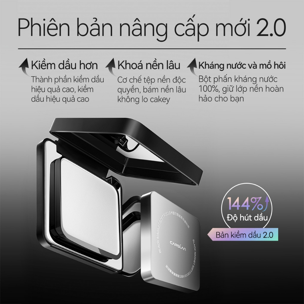 [CARSLAN] Phấn phủ nén 2.0 Carslan Black Magnet Soft Mist kiềm dầu lâu trôi 8g-duoc-ban-tai-ENSTORE