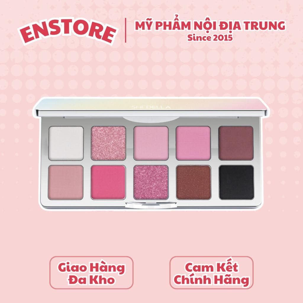 [SHE DELLA] Bảng phấn mắt 10 ô She Della tone hồng đen kèm gương tiện lợi-duoc-ban-tai-ENSTORE