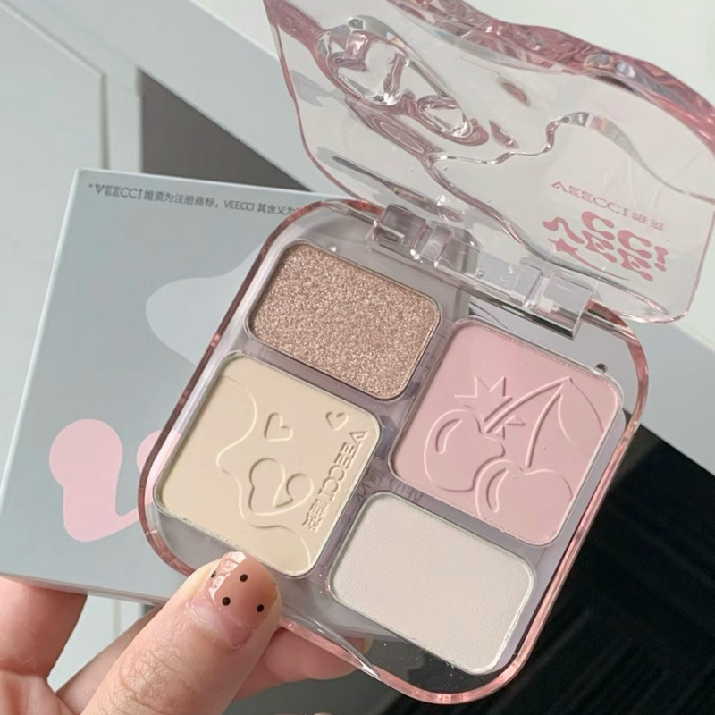 [VEECCI] Bảng phấn má hồng Veecci 4 ô kèm highlight đa năng-duoc-ban-tai-ENSTORE
