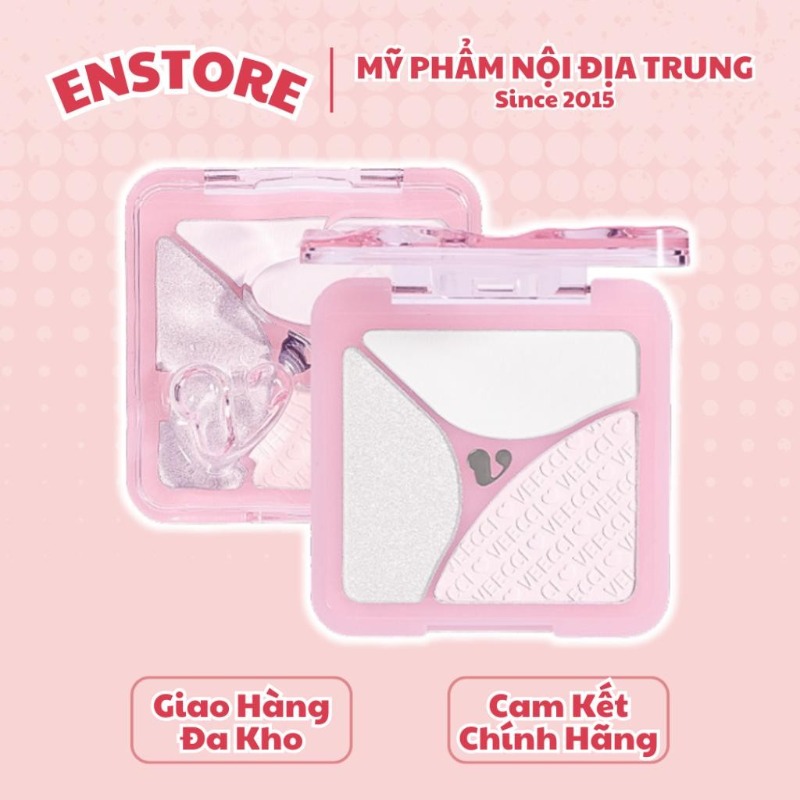 [VEECCI] Bảng phấn highlight 3 ô Veecci vỏ trái tim hồng gợn sóng-duoc-ban-tai-ENSTORE