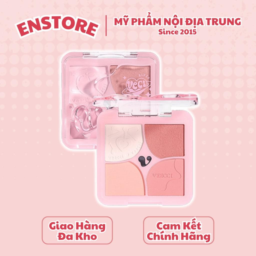 [VEECCI] Bảng phấn má hồng 4 ô Veecci kèm bắt sáng đa chức năng-duoc-ban-tai-ENSTORE