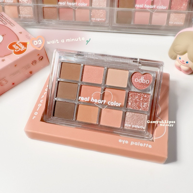 [ODBO] Bảng phấn mắt 12 ô Odbo Real Heart trái tim OD2019-duoc-ban-tai-ENSTORE