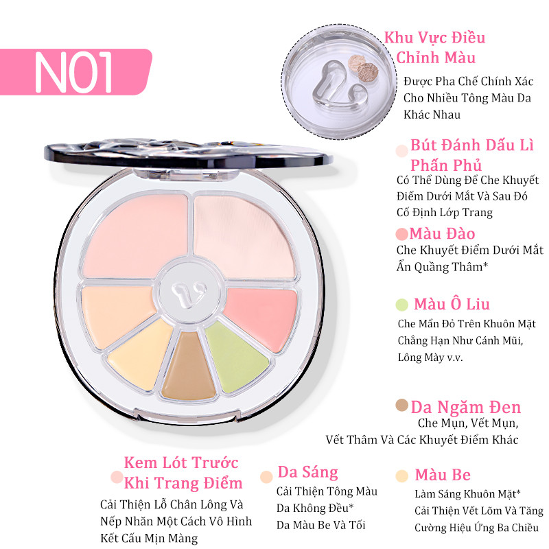 [VEECCI] Bảng che khuyết điểm highlight 7 ô Veecci triệt sắc 4.6g-duoc-ban-tai-ENSTORE