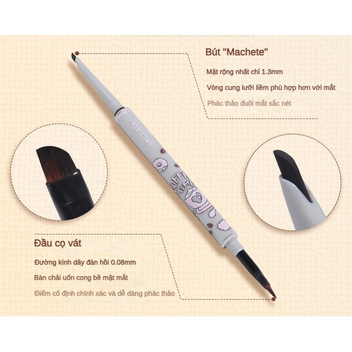 [VEECCI] Chì kẻ mắt Veecci Coffee 1 đầu cọ lâu trôi-duoc-ban-tai-ENSTORE