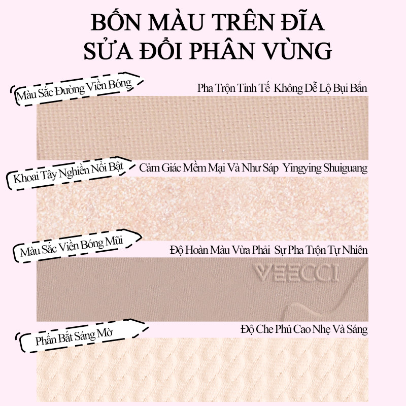 [VEECCI] Bảng phấn tạo khối 4 ô Veecci kèm bắt sáng kẻ caro hồng-duoc-ban-tai-ENSTORE