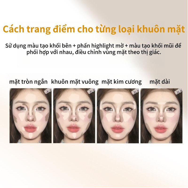 [VEECCI] Bảng phấn tạo khối 4 ô Veecci kèm bắt sáng kẻ caro hồng-duoc-ban-tai-ENSTORE