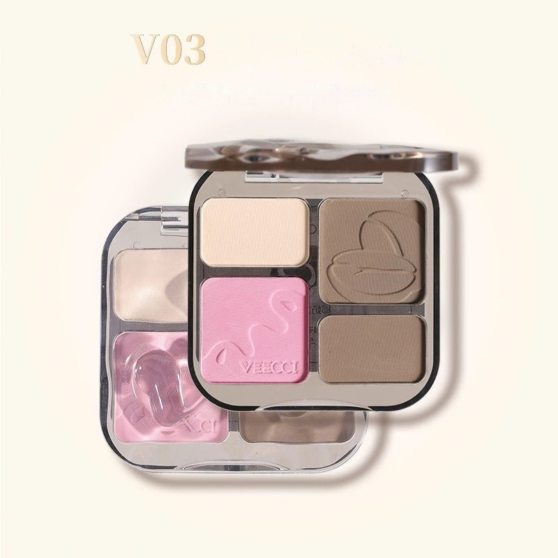 [VEECCI] Bảng phấn tạo khối 4 ô Veecci kèm bắt sáng đa năng-duoc-ban-tai-ENSTORE