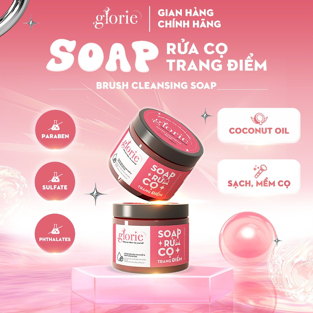 [GLORIE] Soap giặt cọ trang điểm Glorie dừa hũ 130g-duoc-ban-tai-ENSTORE