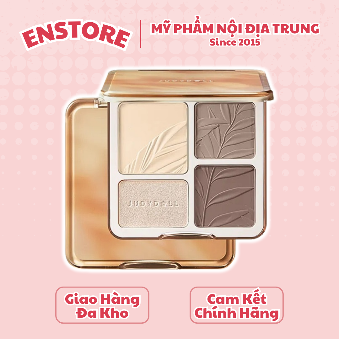 [JUDYDOLL] Bảng phấn tạo khối 4 ô Judydoll kèm bắt sáng-duoc-ban-tai-ENSTORE