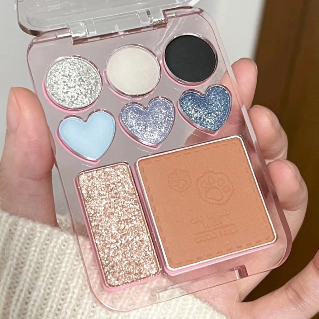 [GOGO TALES] Bảng phấn mắt kèm má hồng highlight Gogotales Stick Sweet Heart GT609-duoc-ban-tai-ENSTORE