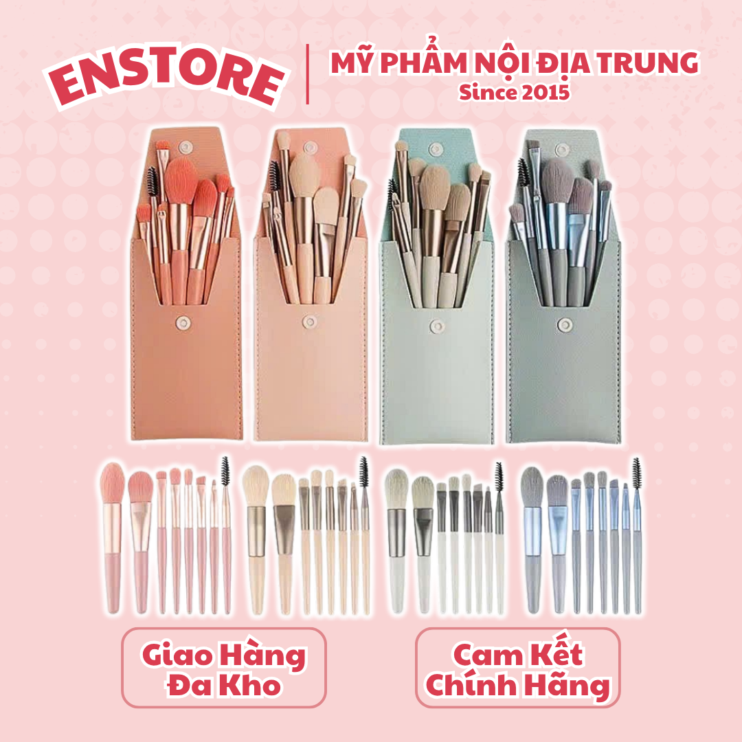 Bộ 8 cọ trang điểm pastel tặng kèm bao da-duoc-ban-tai-ENSTORE