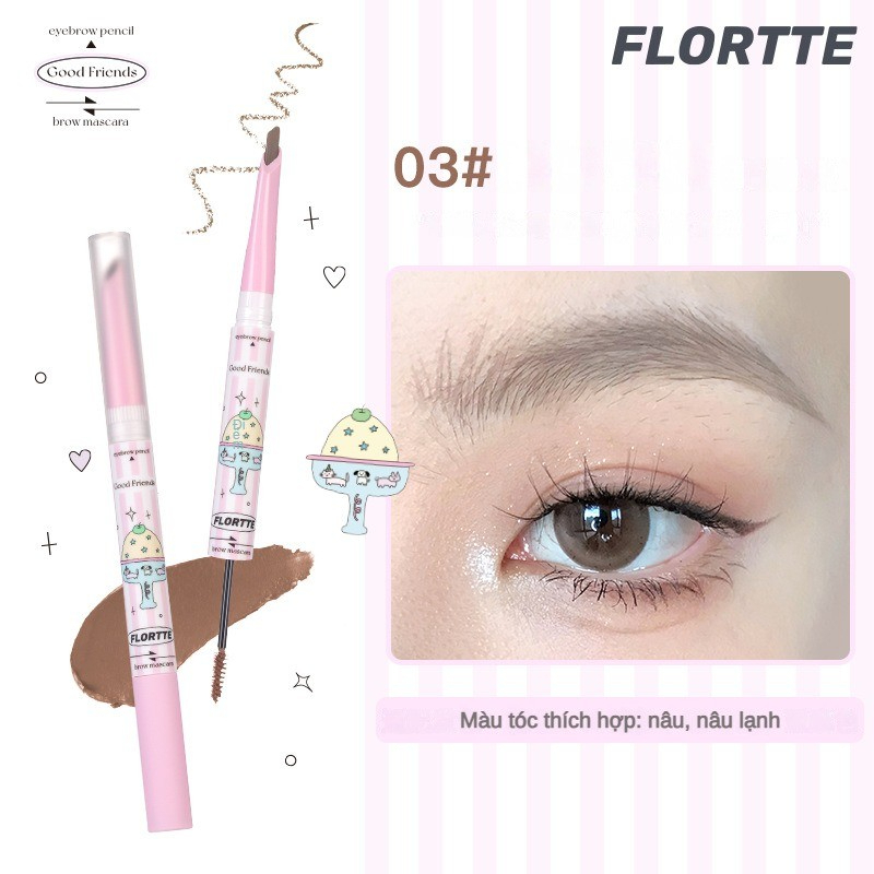 [FLORTTE] Chì kẻ mày mascara lông mày 2 đầu Flortte Bunny-duoc-ban-tai-ENSTORE