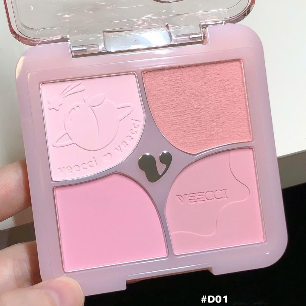 [VEECCI] Bảng phấn má hồng 4 ô Veecci kèm bắt sáng đa chức năng-duoc-ban-tai-ENSTORE