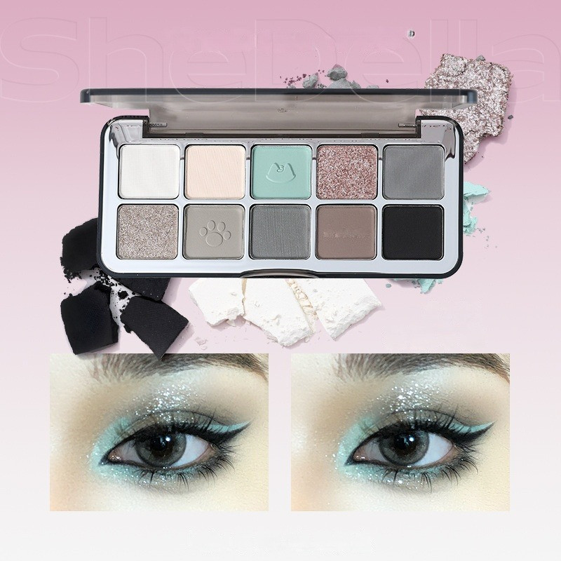 [SHE DELLA] Bảng phấn mắt 10 ô She Della vỏ hồng-duoc-ban-tai-ENSTORE