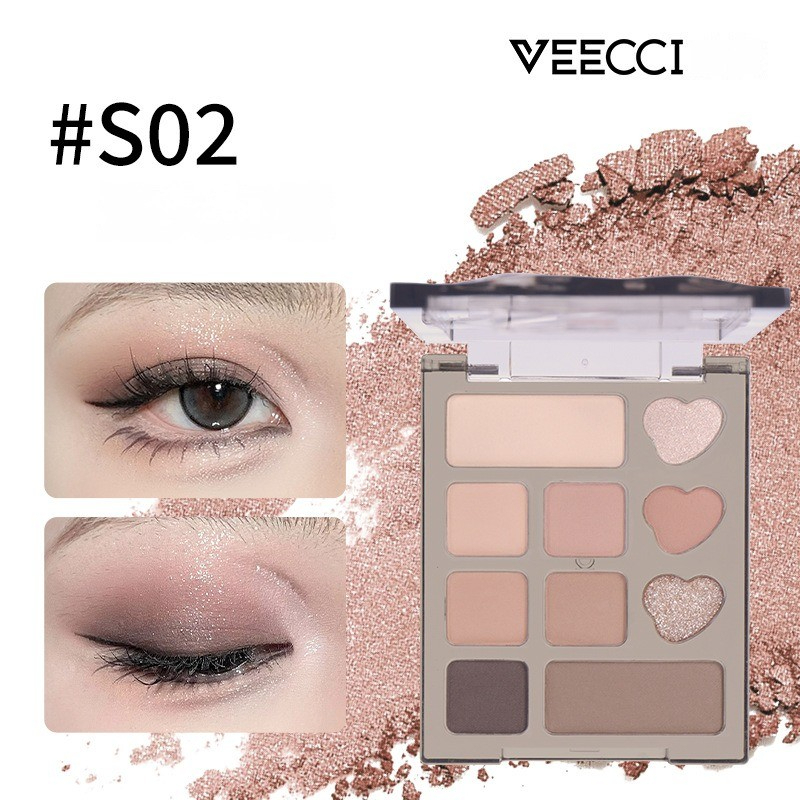 [VEECCI] Bảng phấn mắt Veecci 10 ô mini trái tim 4.2g-duoc-ban-tai-ENSTORE