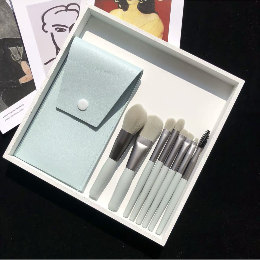 Bộ 8 cọ trang điểm pastel tặng kèm bao da-duoc-ban-tai-ENSTORE