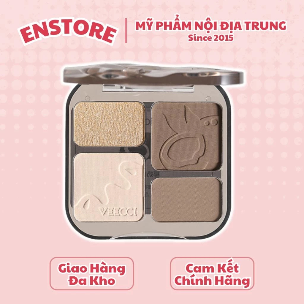 [VEECCI] Bảng phấn tạo khối 4 ô Veecci kèm bắt sáng đa năng-duoc-ban-tai-ENSTORE