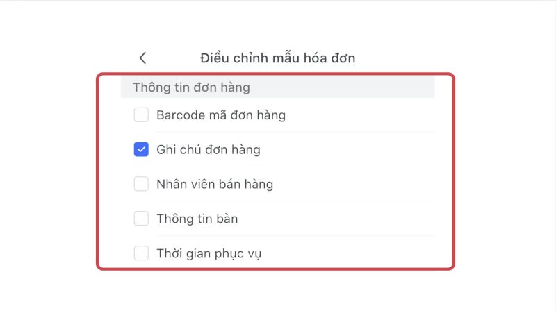 Điều chỉnh mẫu hóa đơn