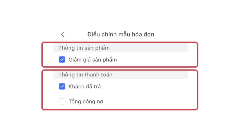 Điều chỉnh mẫu hóa đơn
