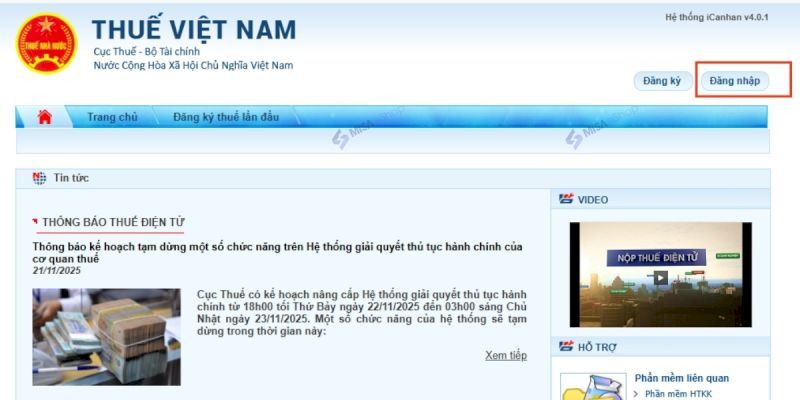 Bước 2: Chọn “Đăng nhập”