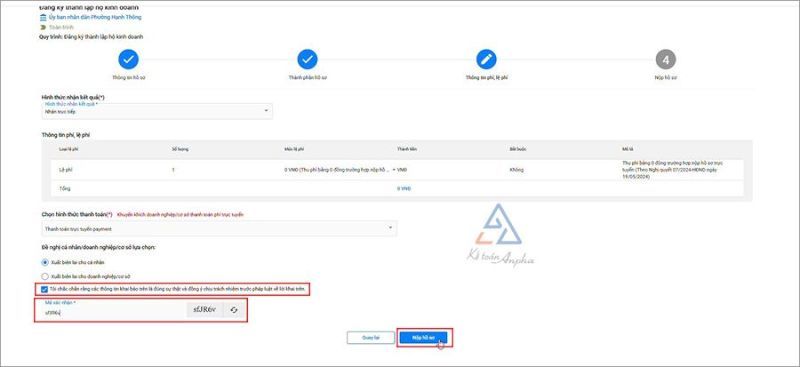 Bước 4: Chọn hình thức nhận kết quả