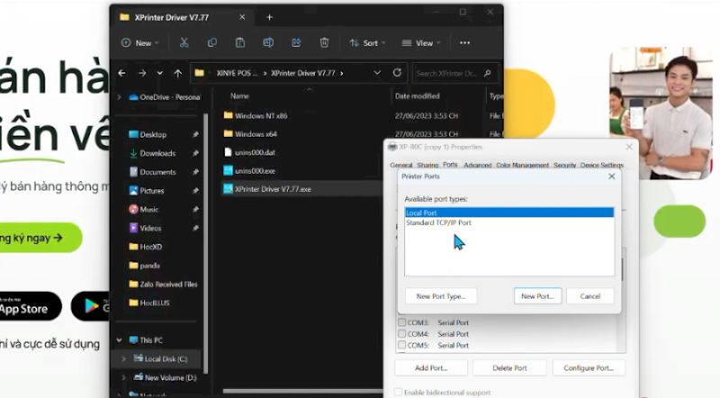 Cài đặt cấu hình cổng