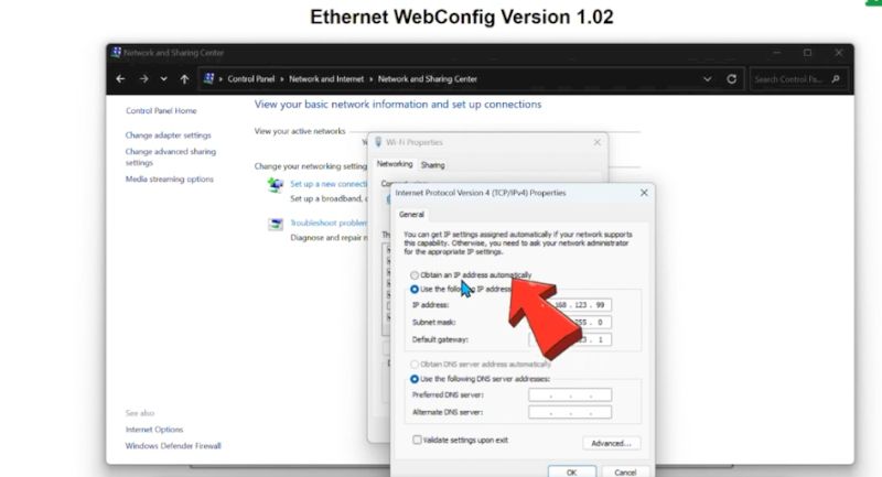  Chọn Obtain an IP address automatically