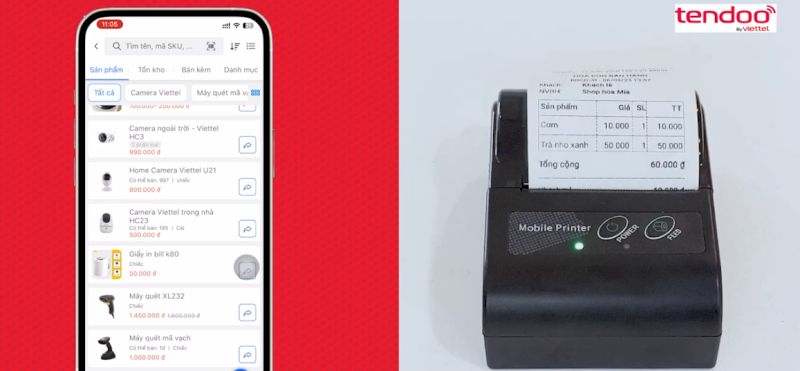 Trong mục Đơn hàng bấm chọn In hóa đơn để kiểm tra kết quả in