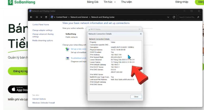 Chọn Details và kiểm tra IP