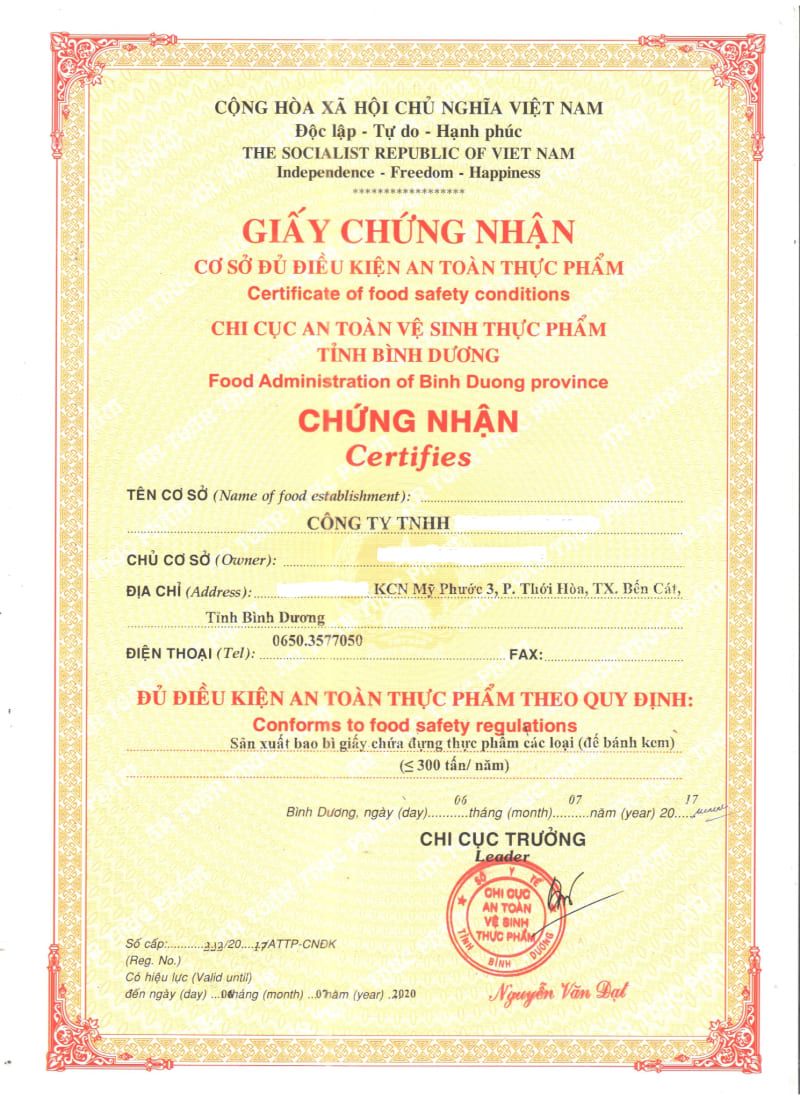 Giấy VSATTP là thủ tục quan trọng khi mở quán ăn