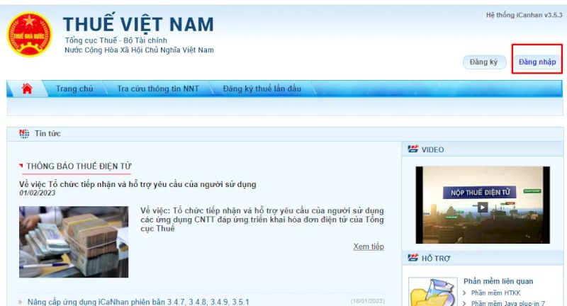 Đăng nhập vào hệ thống