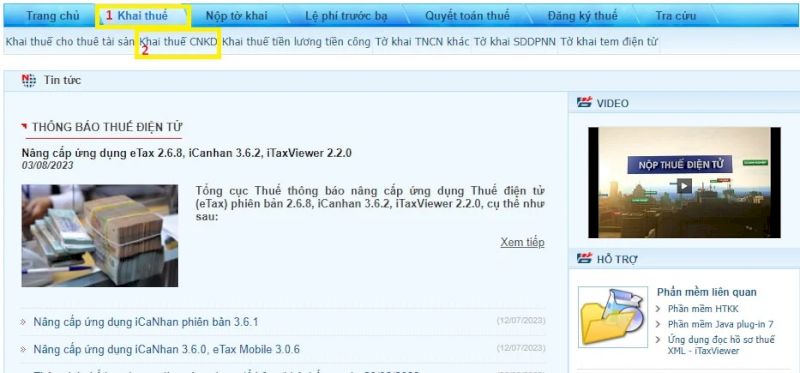 Bắt đầu việc kê khai thuế điện tử hộ kinh doanh