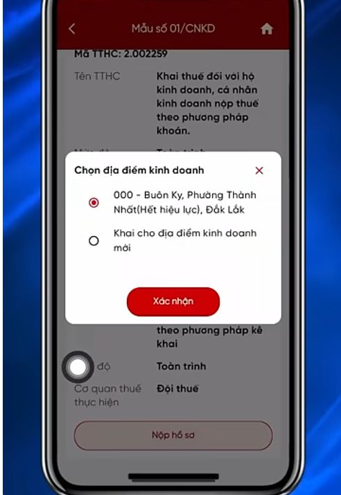 Chọn địa điểm kinh doanh