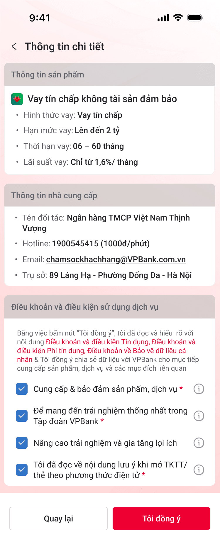 Bấm “Tôi đồng ý” với các điều khoản để hoàn tất