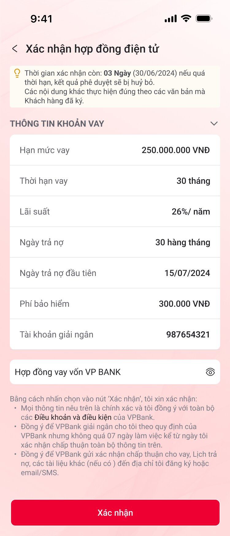 Ký hợp đồng và nhận giải ngân