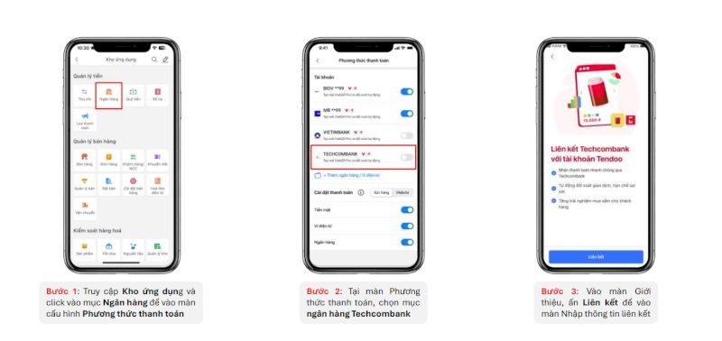 Cách liên kết với các ngân hàng khác
