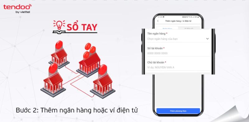 Chọn Thêm ngân hàng hoặc ví điện tử
