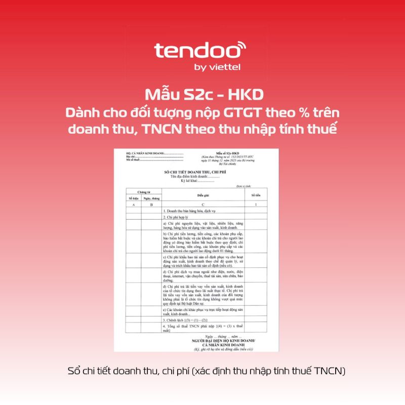 Mẫu S2c - HKD nằm theo dõi thu - chi