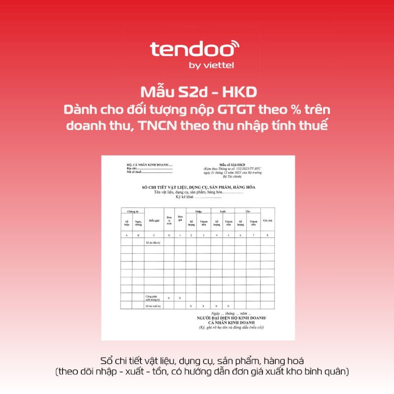 Mẫu S2d - HKD theo dõi biến động nhập - xuất - tồn
