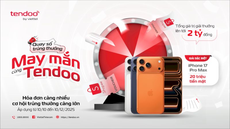 Tendoo có chương trình quay số trúng thưởng