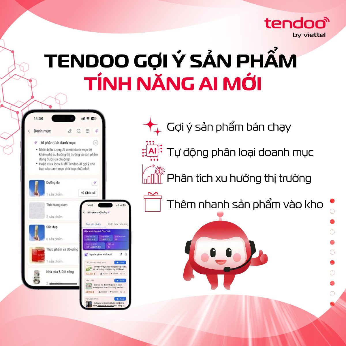 Trợ lý bán hàng thông minh Tendoo giúp tra cứu doanh thu, tồn kho và dữ liệu kinh doanh